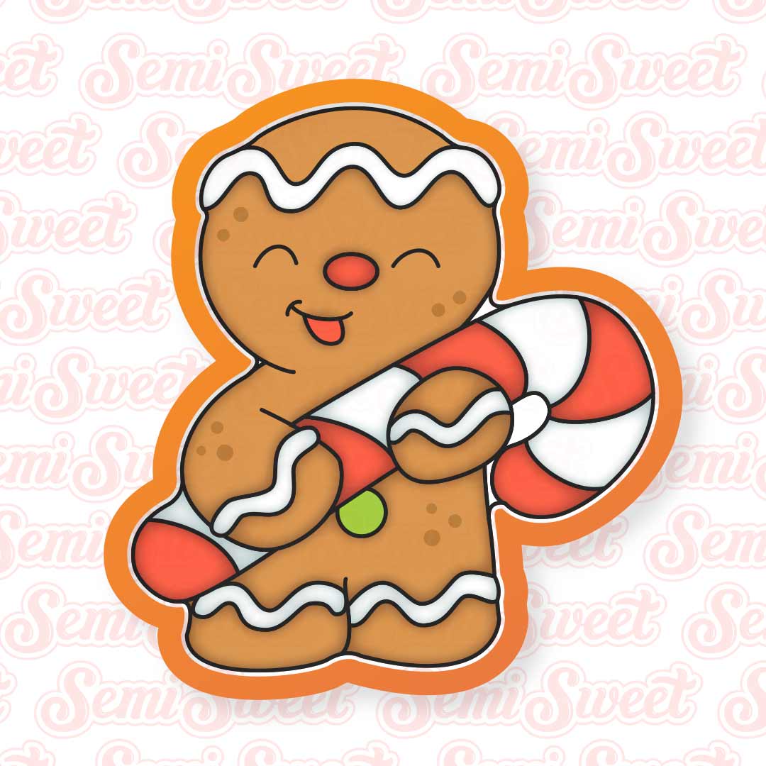 Gingerbread Candy Boy Cookie Cutter | Semi Sweet Designs