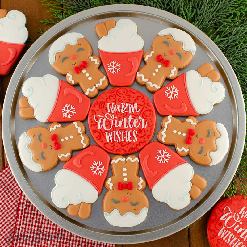 Gingerbread & Hot Cocoa Cookie Platter Set