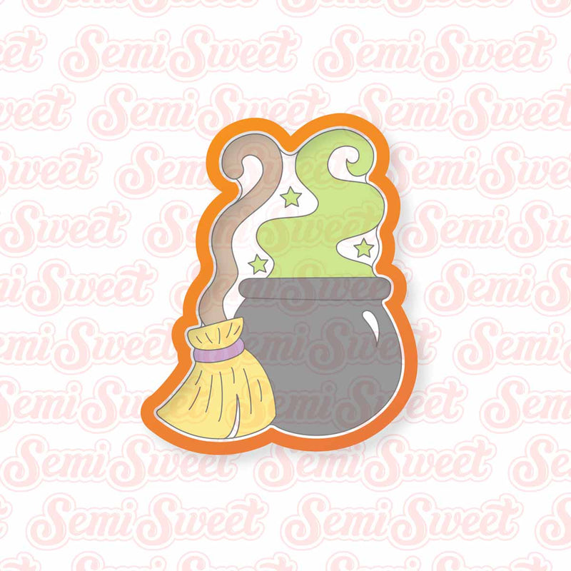 Broomstick with Cauldron Cookie Cutter