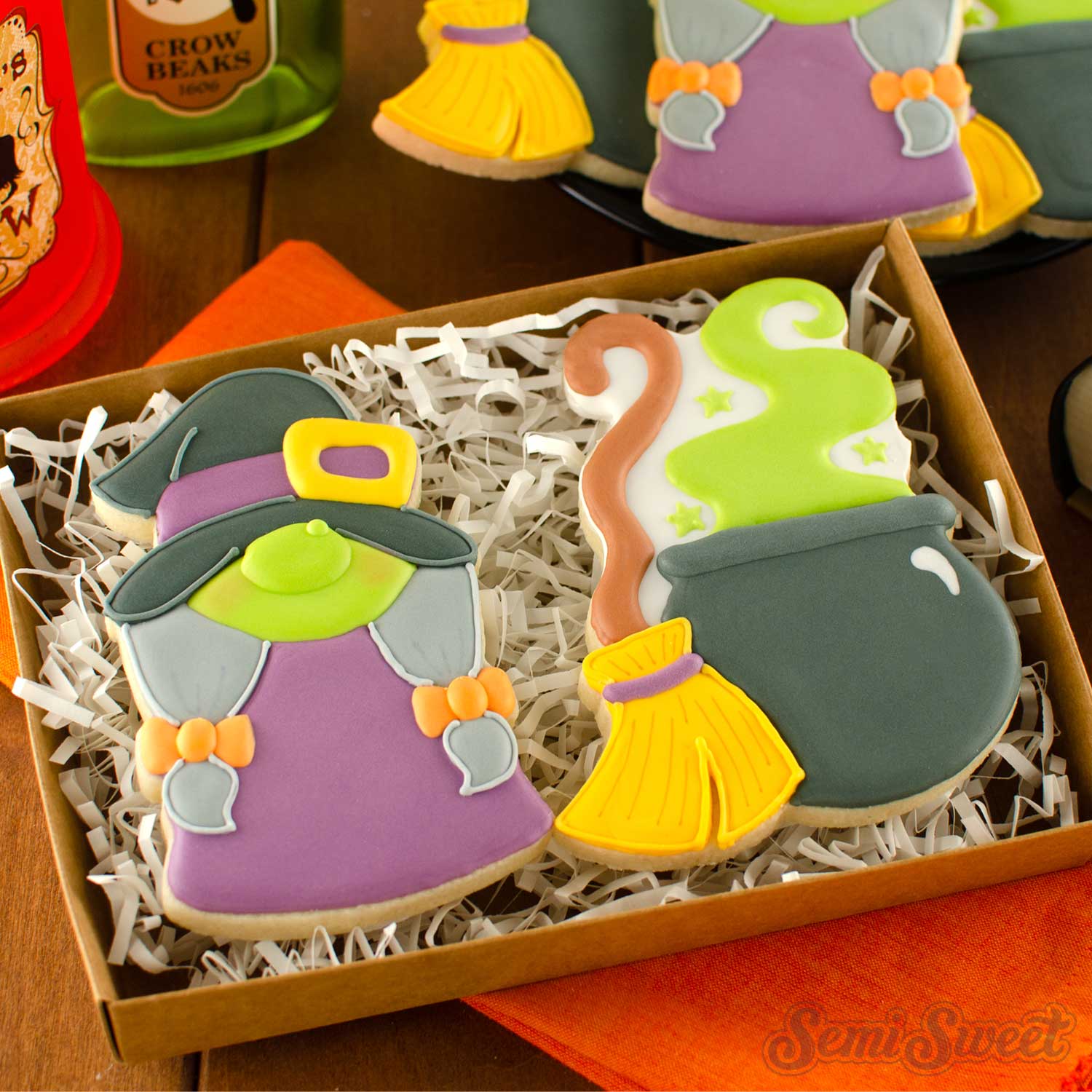  Broomstick with Cauldron Cookie Cutter | Semi Sweet Designs