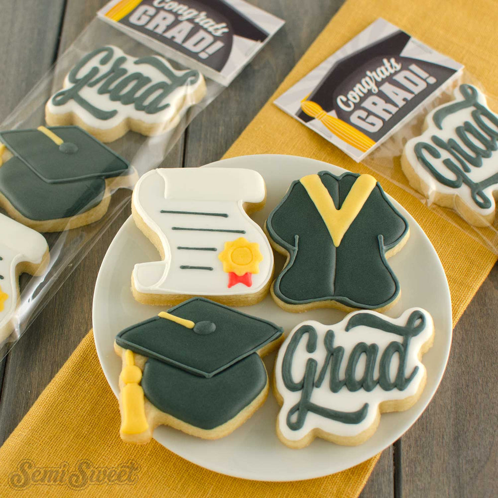 Mini Graduation Cookies Graduation Cookie Cutter Set
