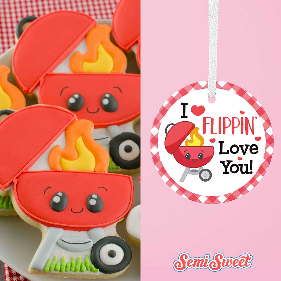 I Flippin’ Love You Grill - Instant Download Printable 2" Circle Tag