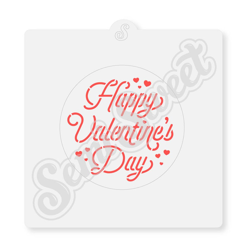 Happy Valentine's Day Circle Stencil