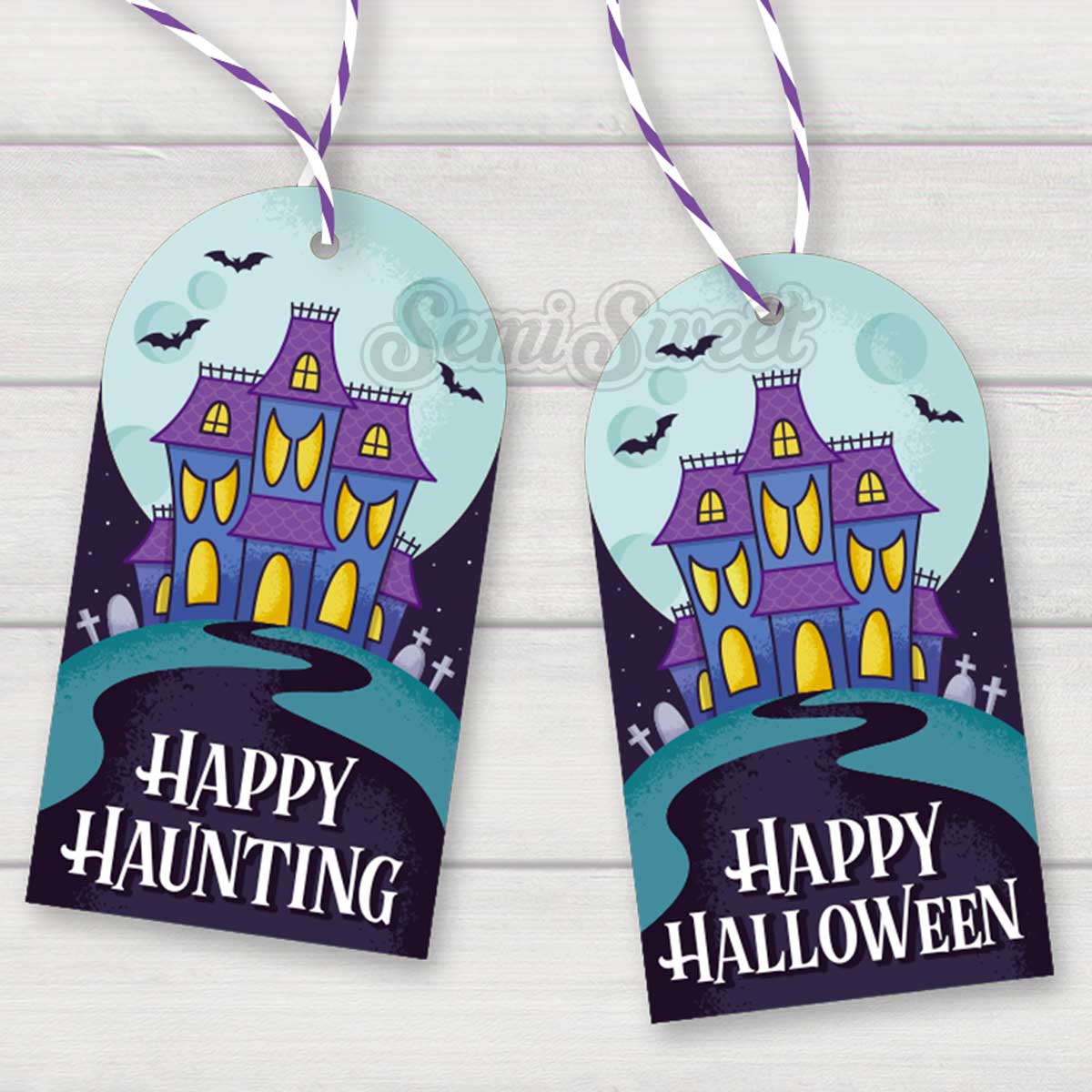 Haunted House - Instant Download Printable Tag