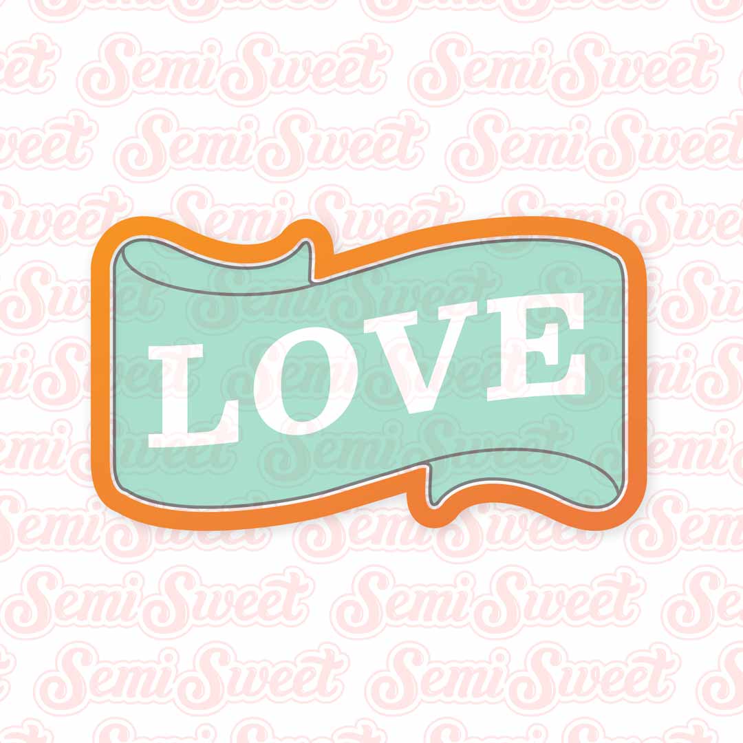 Valentine Banner Cookie Cutter | Semi Sweet Designs