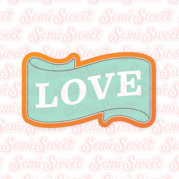 Valentine Banner Cookie Cutter | Semi Sweet Designs