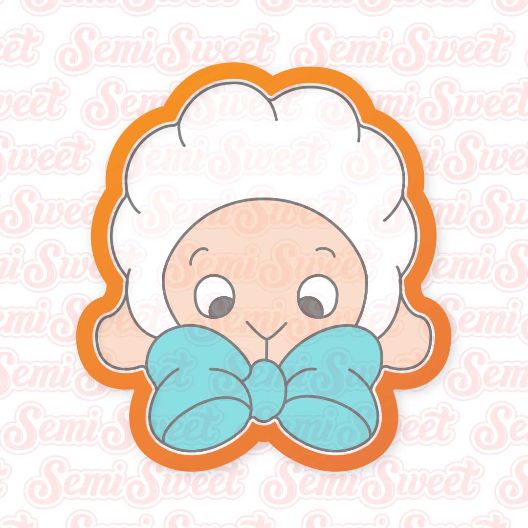 Bow Lamb Boy Cookie Cutter | Semi Sweet Designs