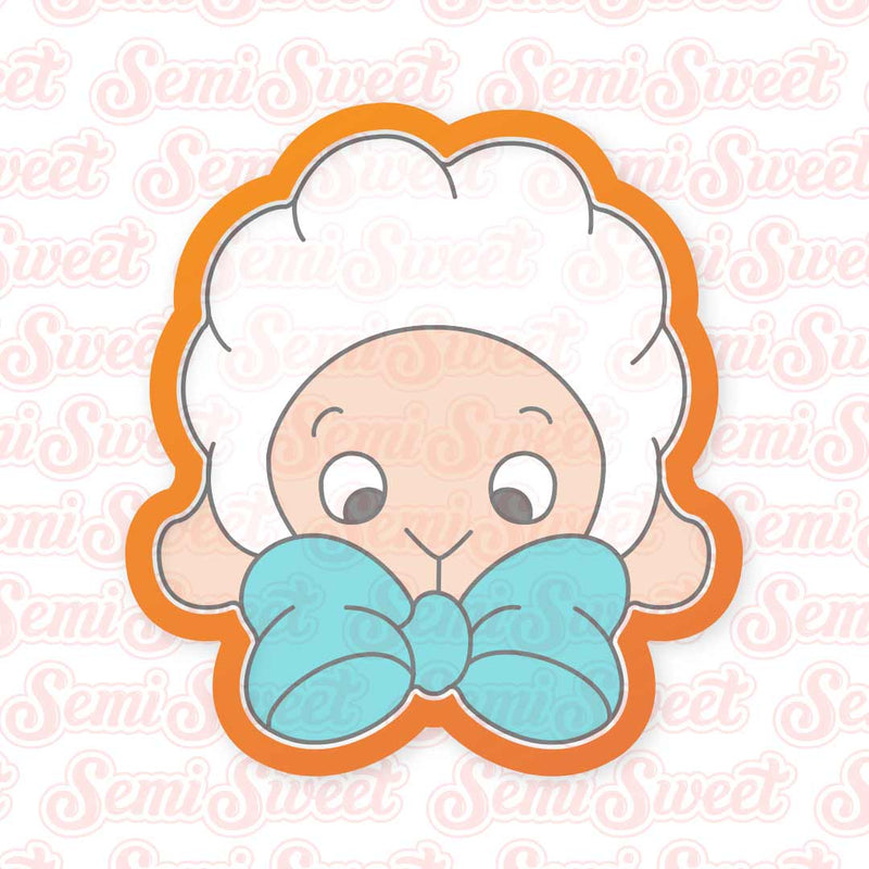 Bow Lamb Boy Cookie Cutter | Semi Sweet Designs