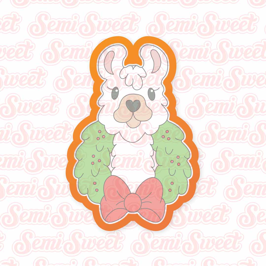 Llama in Wreath Cookie Cutter | Semi Sweet Designs