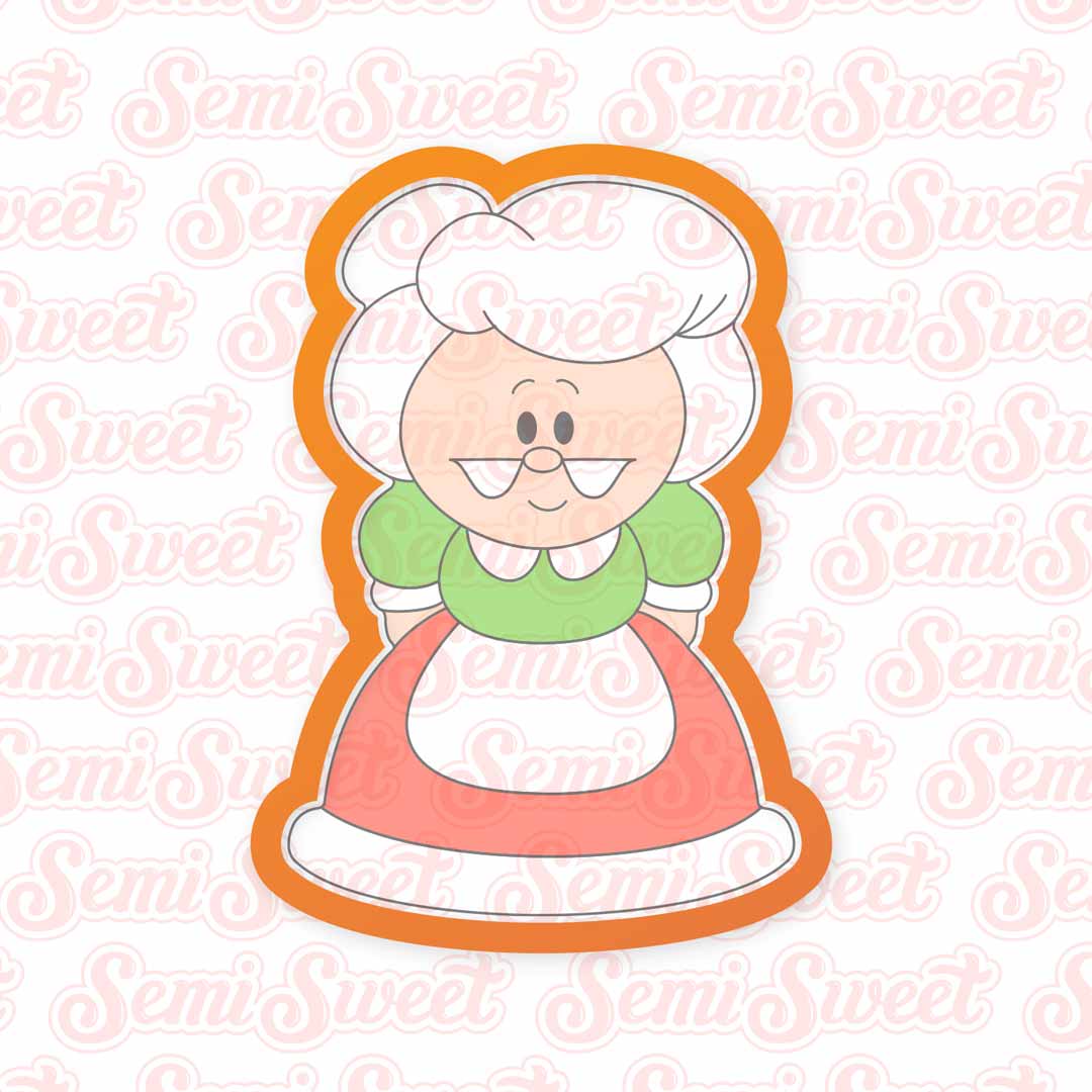 Mrs. Claus Body Cookie Cutter | Semi Sweet Designs