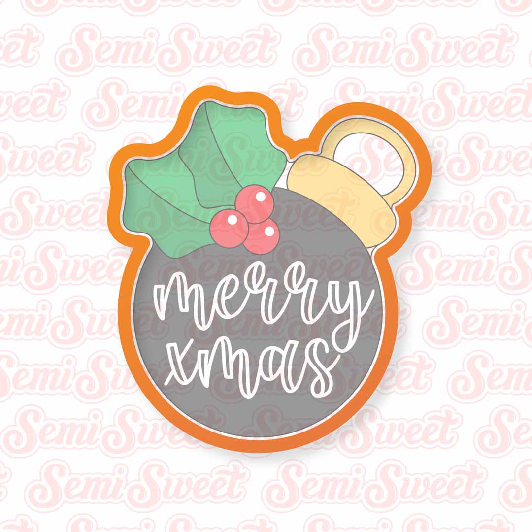 ornament with holly cookie cutter | Semi Sweet Designs