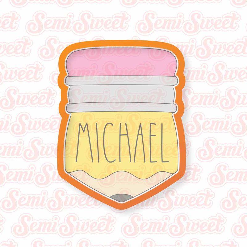 Pencil Plaque Cookie Cutter | Semi Sweet Designs
