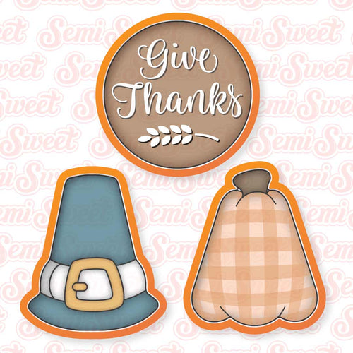 Pilgrim Hat & Pumpkin Platter Cookie Cutter