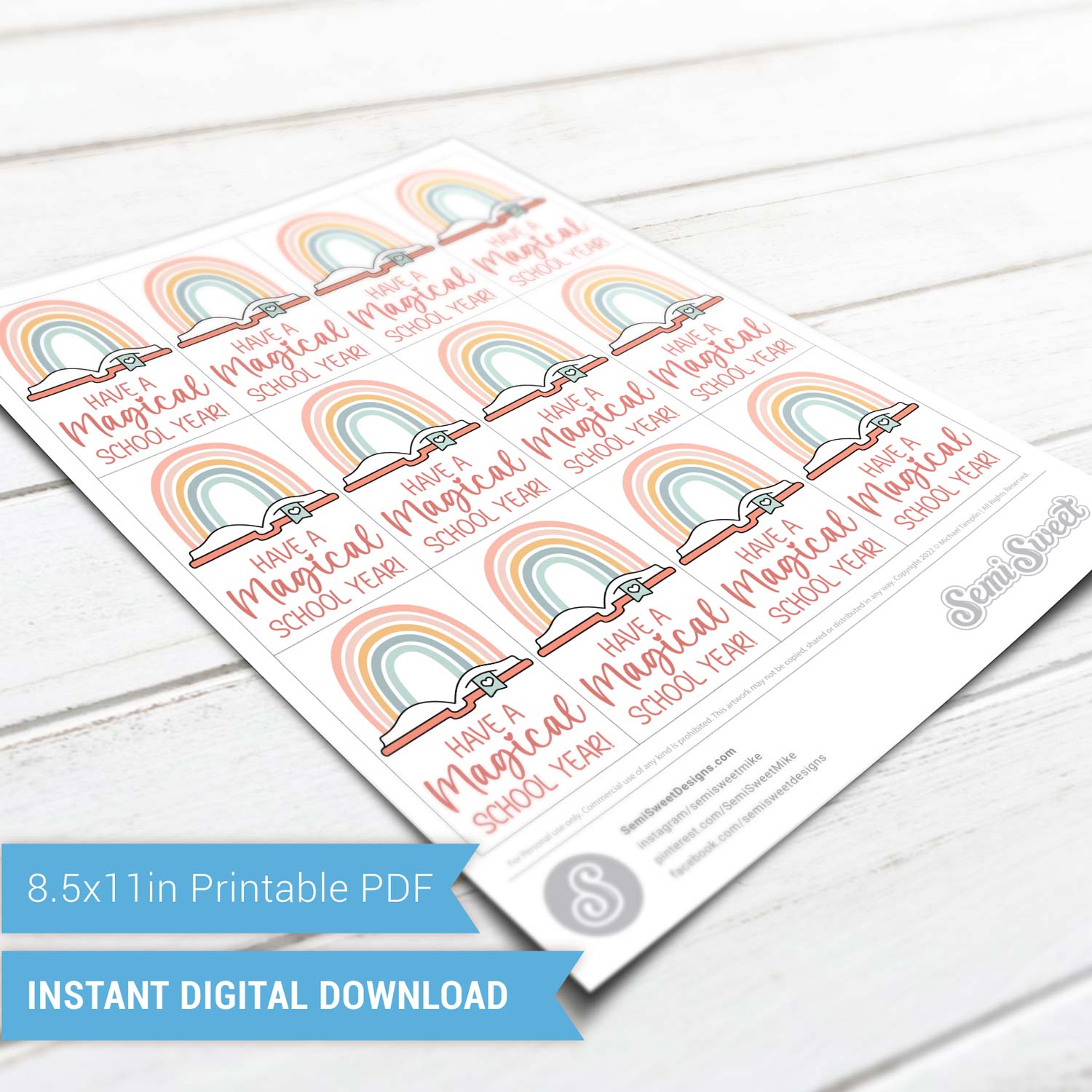 Have a Magical School Year - Instant Download Printable 3"x 2" Tag