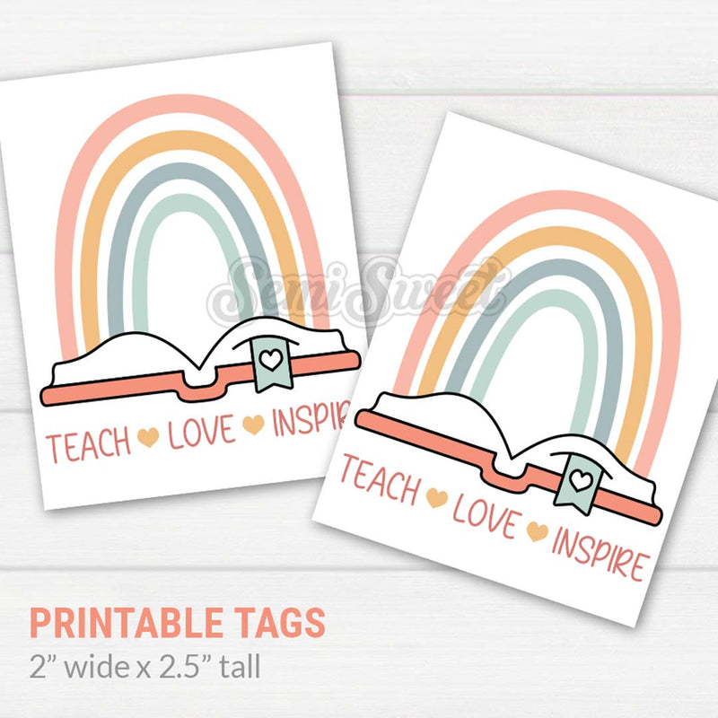 Teach Love Inspire - Instant Download Printable 2"x 2.5" Tag