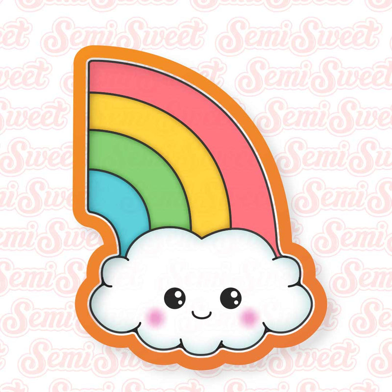 Half Rainbow Cloud Cookie Cutter | Semi Sweet Designs