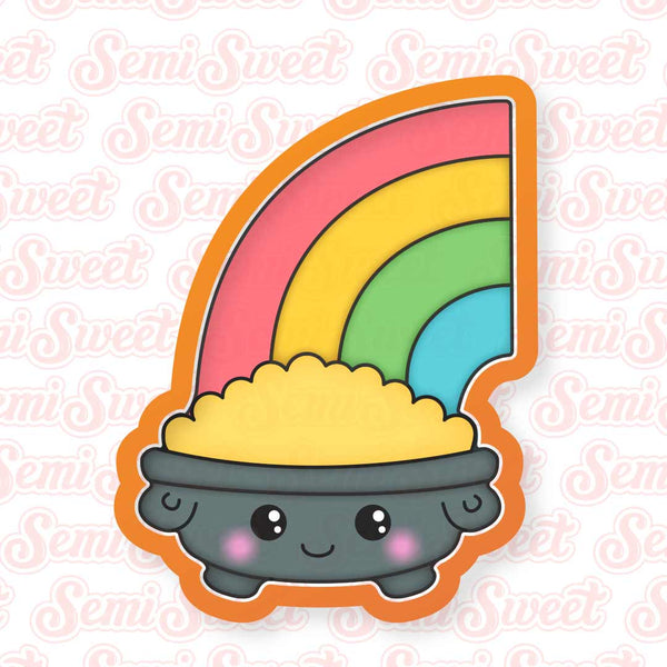 Pot of Gold Half Rainbow Cookie Cutter | Semi Sweet Designs