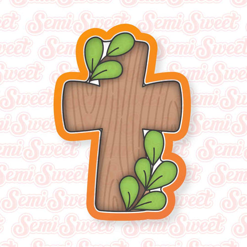 Cross with Greenery Cookie Cutter