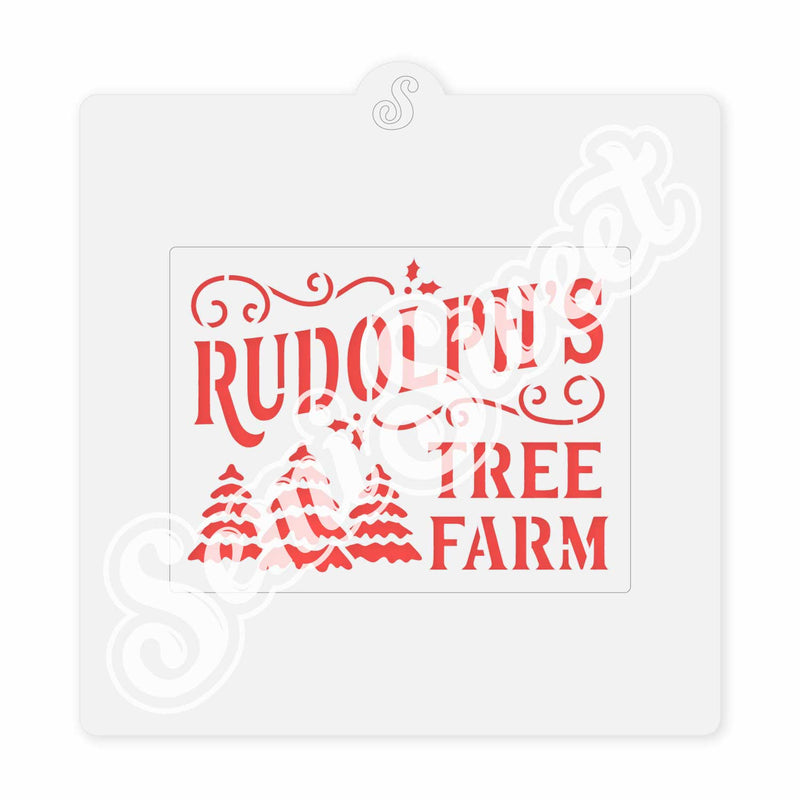 Rudolph's Tree Farm Sign Stencil