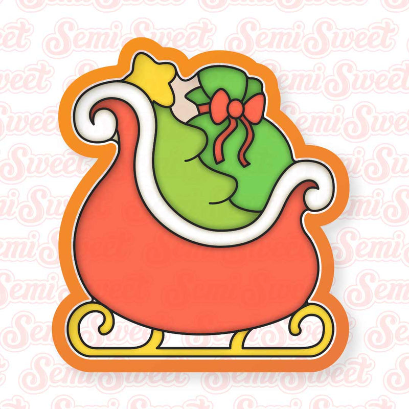 Santa Sleigh Cookie Cutter | Semi Sweet Designs