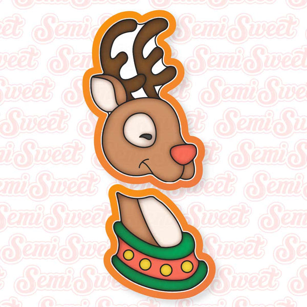 2-Piece Skinny Reindeer Mini Cookie Cutter Set | Semi Sweet Designs