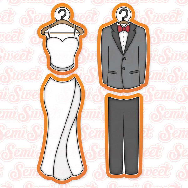 Skinny Wedding Couple Cookie Cutter Set