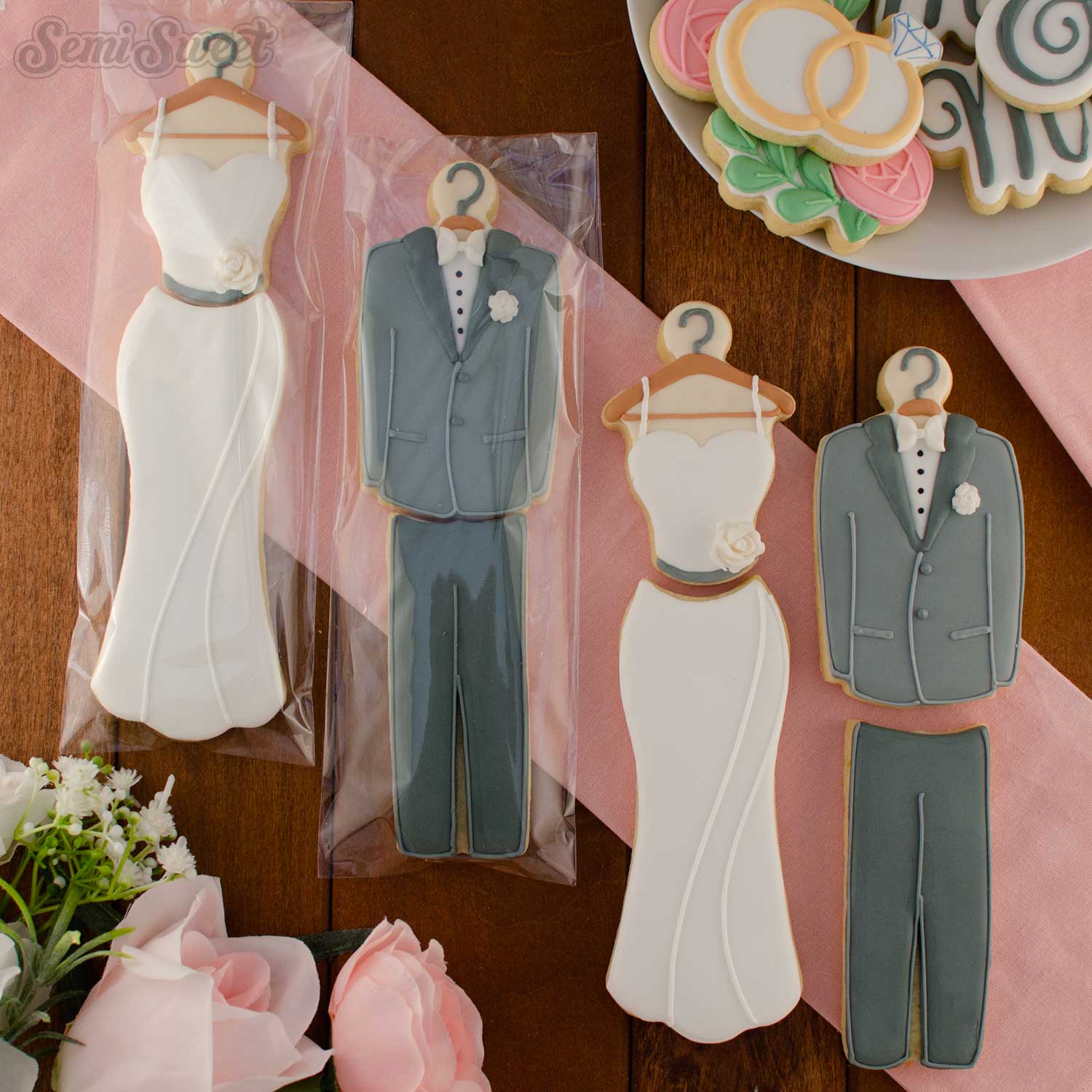 wedding couple cookie set