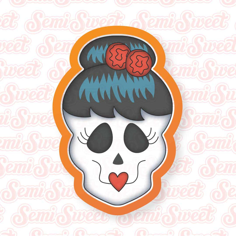 Skull Girl Cookie Cutter | Semi Sweet Designs