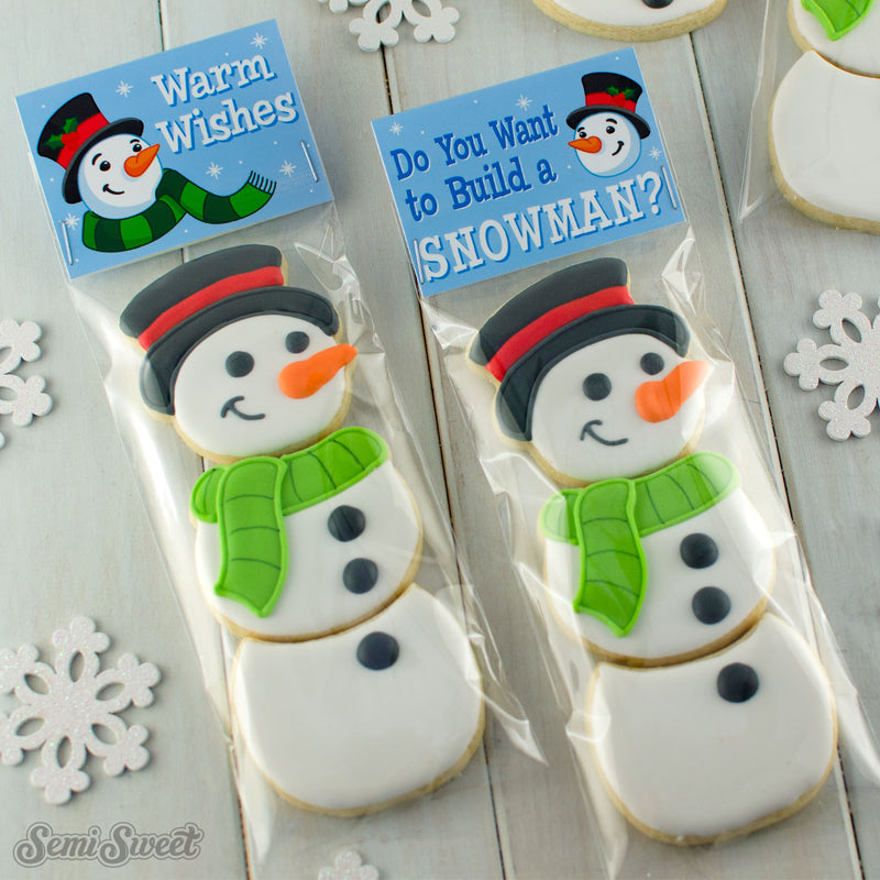 Snowman Warm Wishes - Instant Download Printable Bag Topper