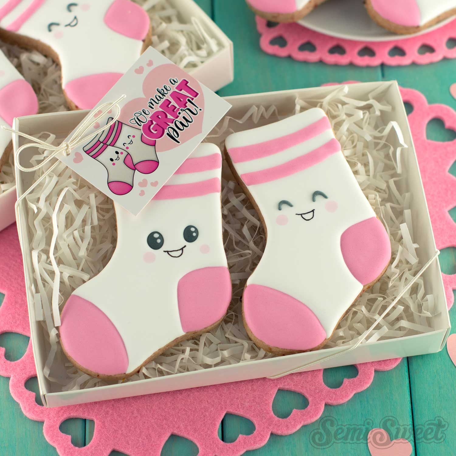 Valentine Sock Cookies