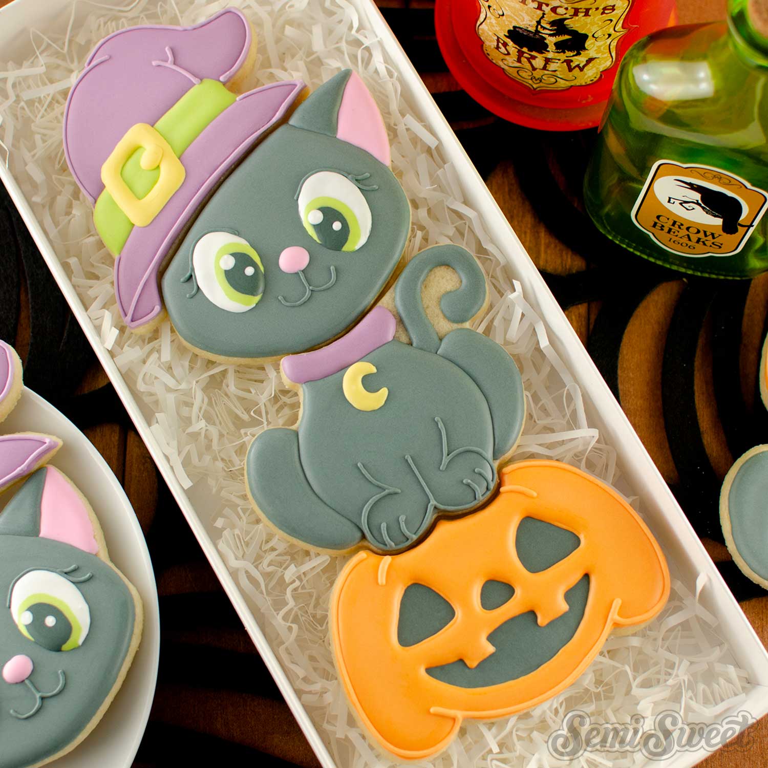 Stackable Witch Cat Cookie Cutter Set