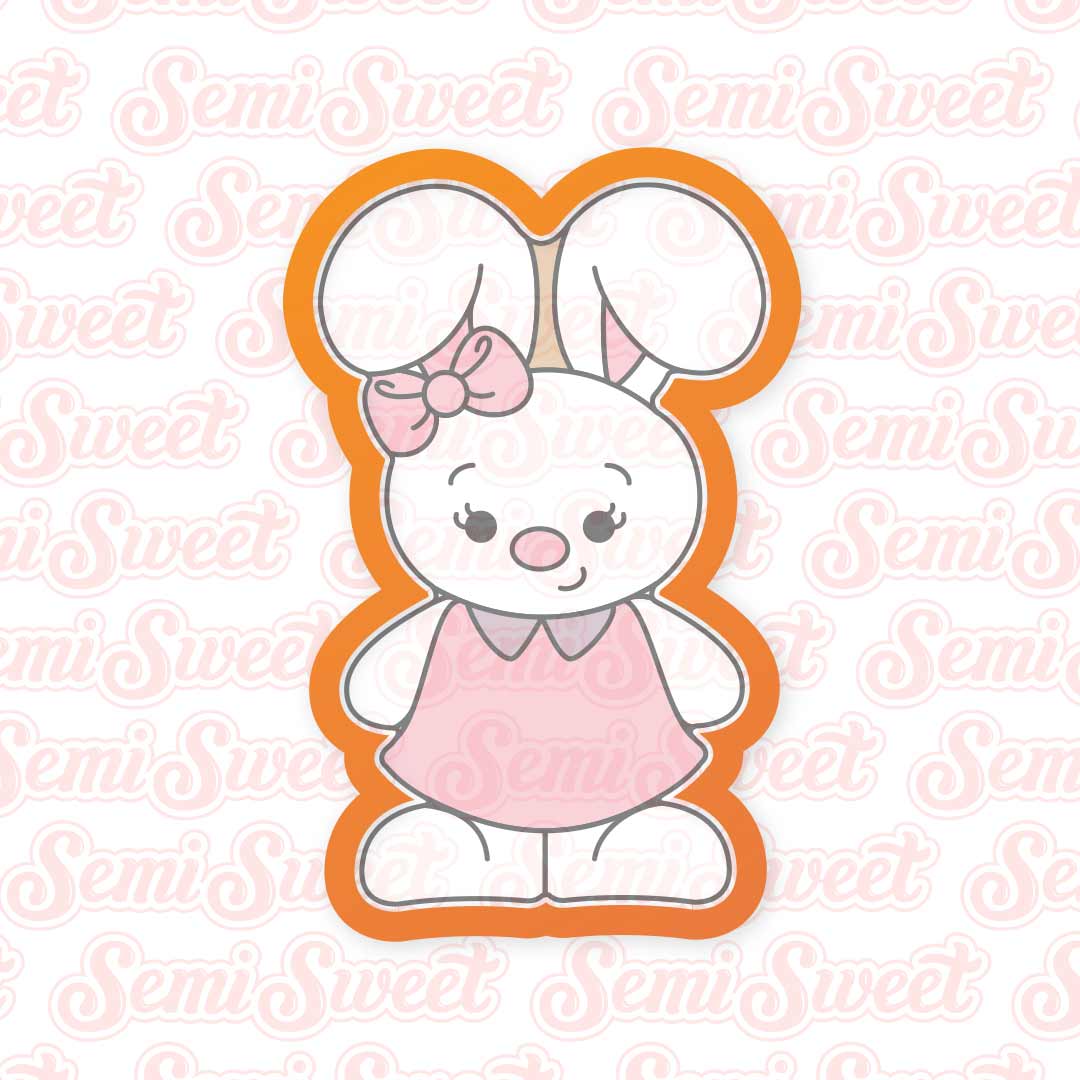 Standing Bunny Girl Cookie Cutter | Semi Sweet Designs