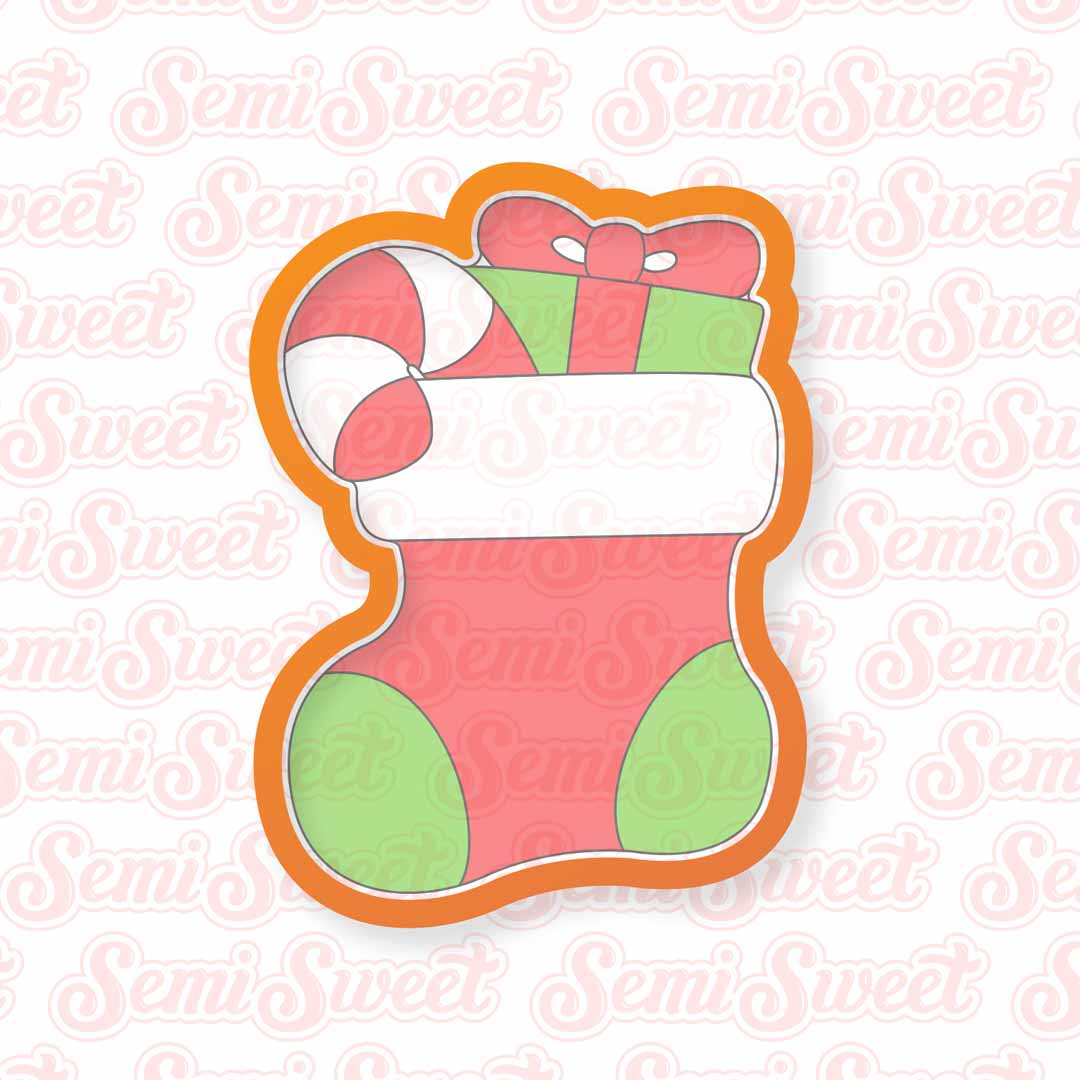 stocking with gifts cookie cutter | Semi Sweet Designs