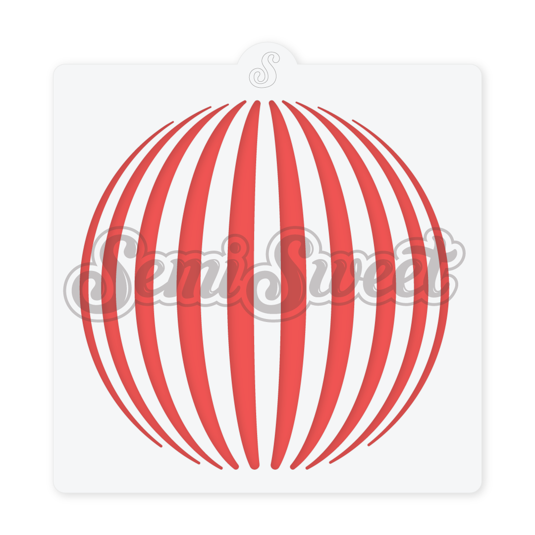 Striped Sphere Stencil - Regular | Semi Sweet Designs