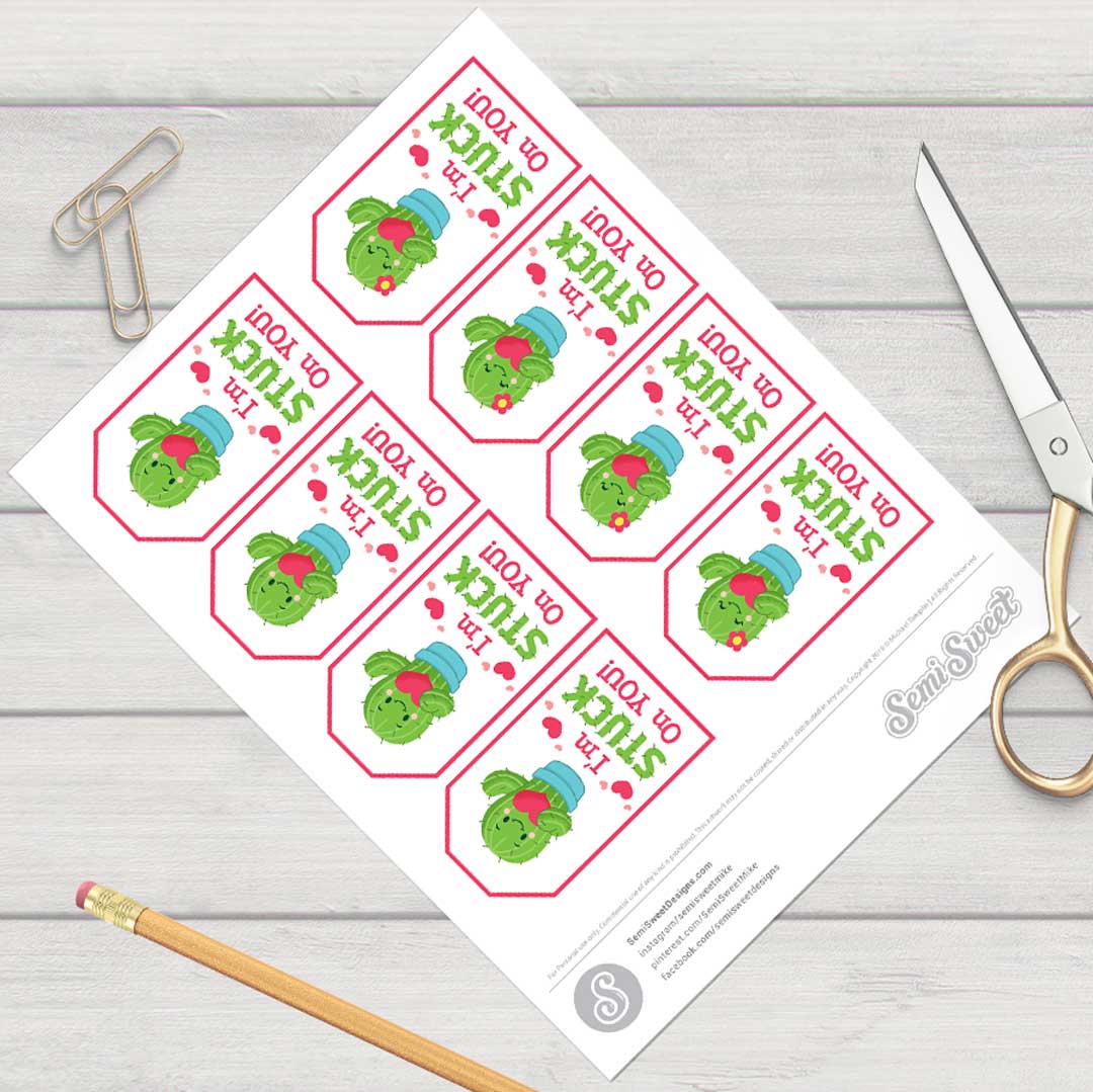 I‘m Stuck on You - Instant Download Printable Tag