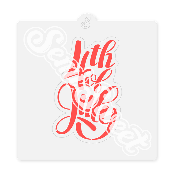 Thin 4th of July Script Stencil