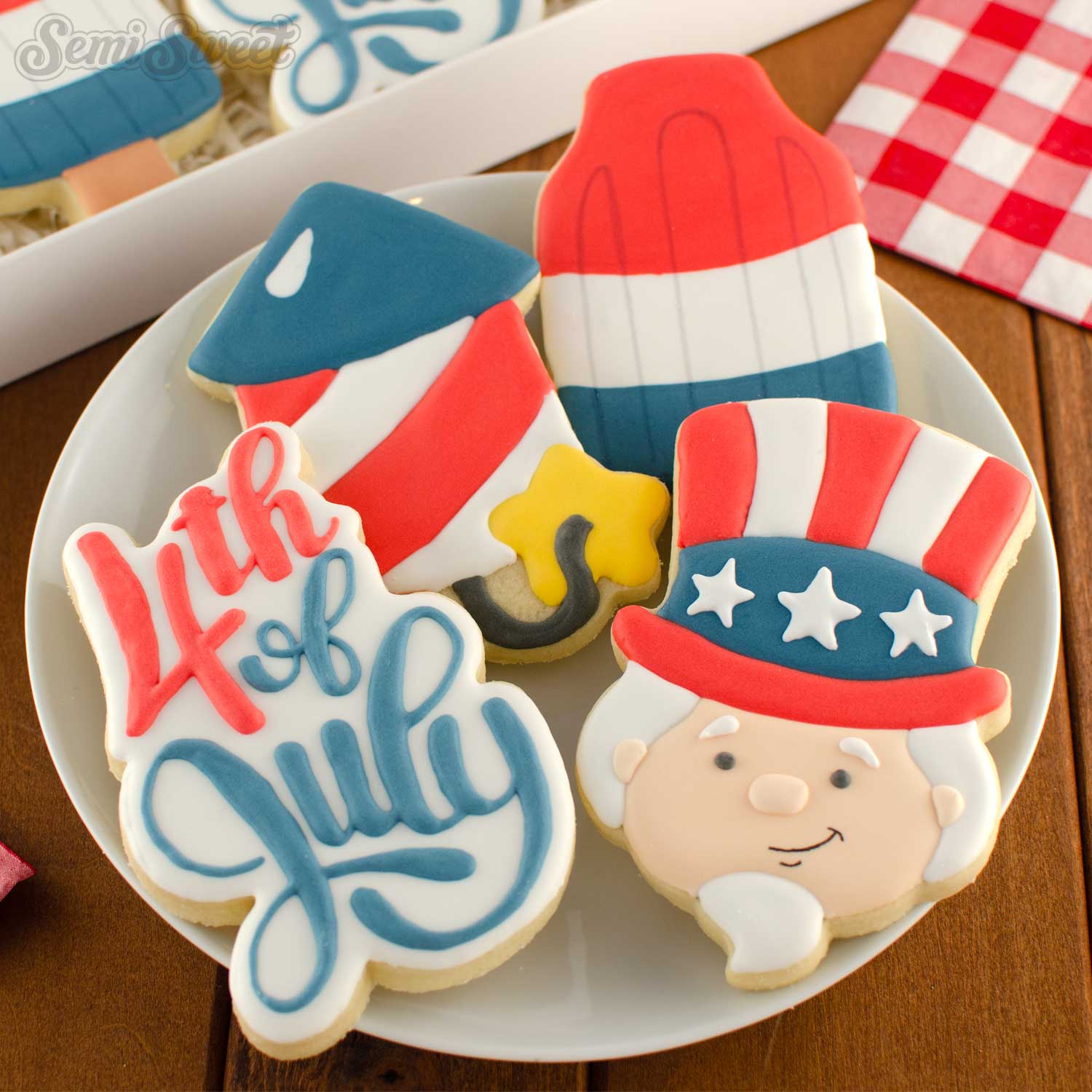 Thin 4th of July Script Cookie Cutter