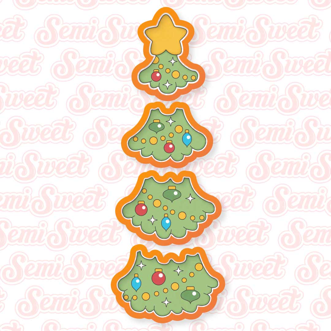 puzzle christmas tree cookie cutter set