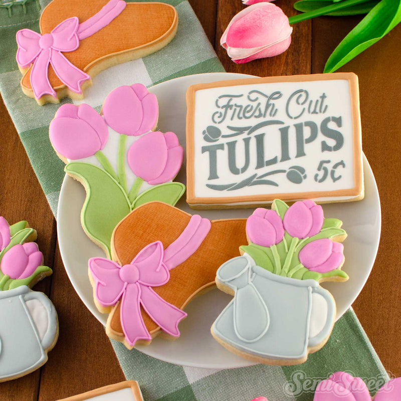 Tulips Farm Sign Stencil