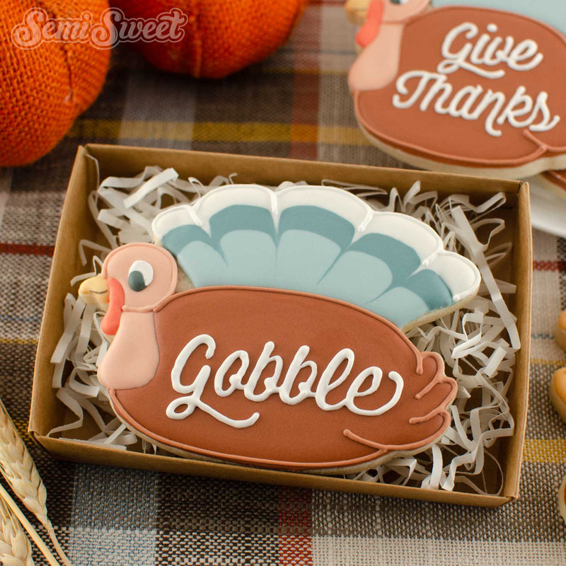 wide turkey plaque cookie | Semi Sweet Designs
