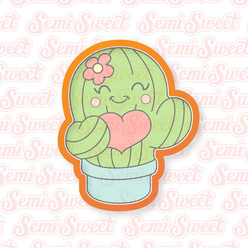 Valentine Cactus Cookie Cutter | Semi Sweet Designs