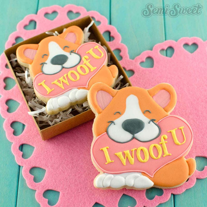 Corgi with Heart Cookie Cutter