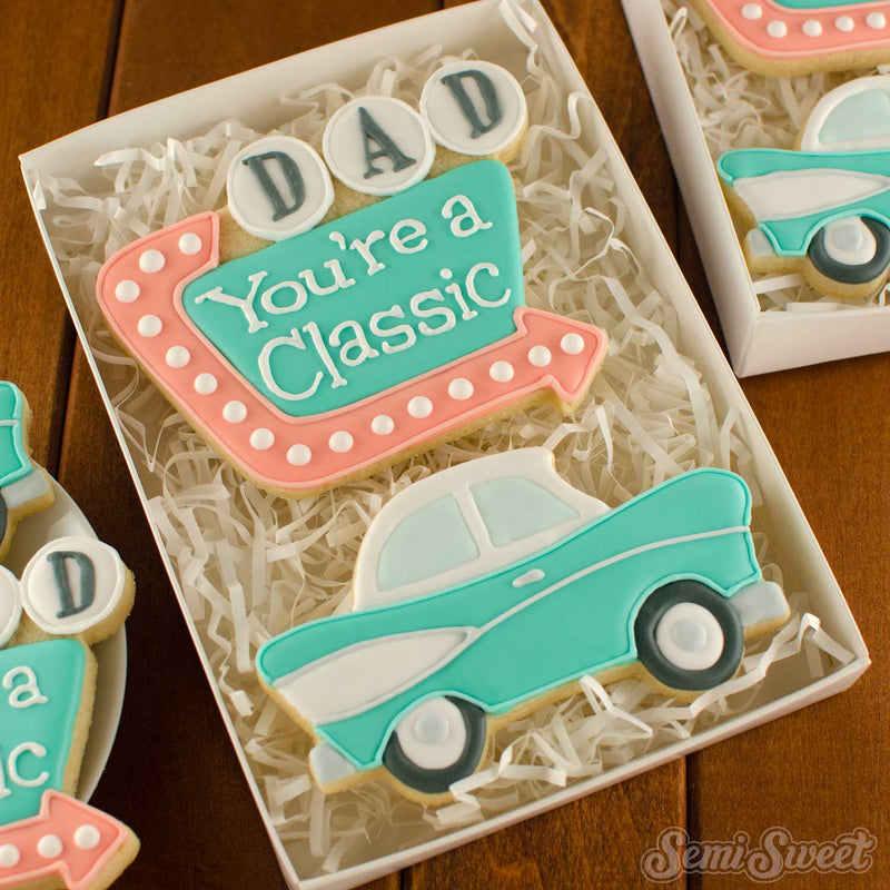 vintage car father's day cookie set | Semi Sweet Designs