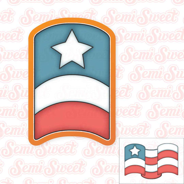 Wavy Flag Cookie Cutter | Semi Sweet Designs