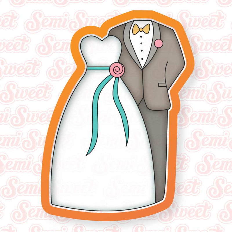 Wedding Couple Cookie Cutter | Semi Sweet Designs